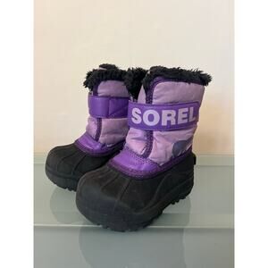 Sorel kids size 7 winter Snow Commander boots shoes purple waterproof insulated